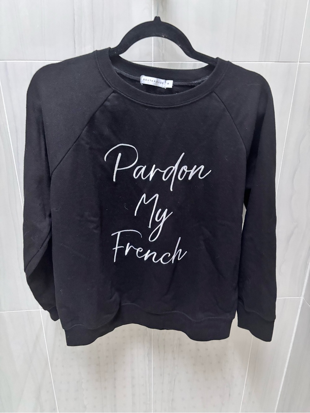Black "Pardon My French" Crewneck Sweatshirt